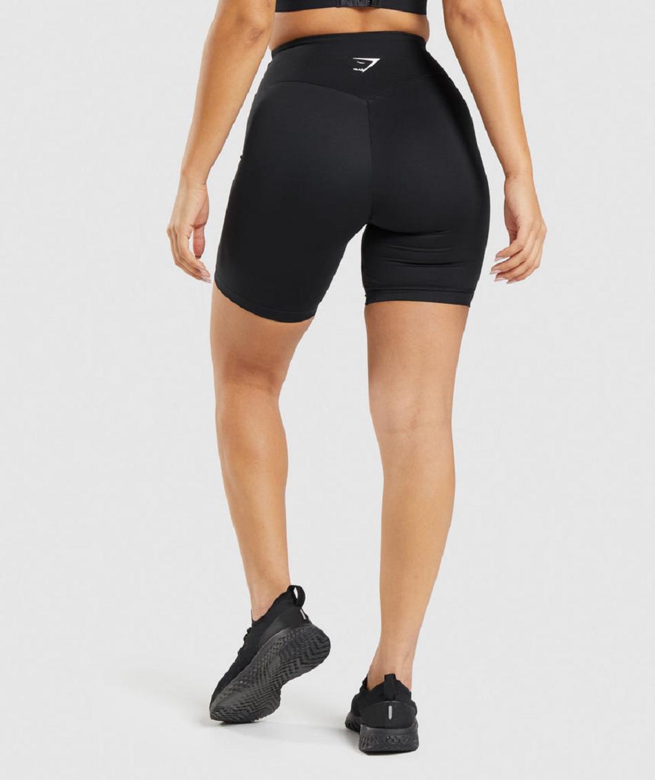 Szorty Damskie Gymshark Treningowe Cycling Czarne | PL 2368JPQ